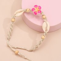 AK162 - Bohemian style hand-knotted shell anklet