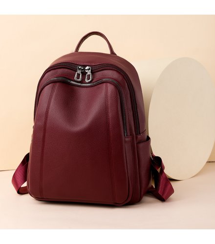 BP872 - Simple Fashion Soft Leather Backpack