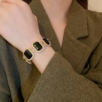 B1030 - Elegant Black Gemstone Bracelet