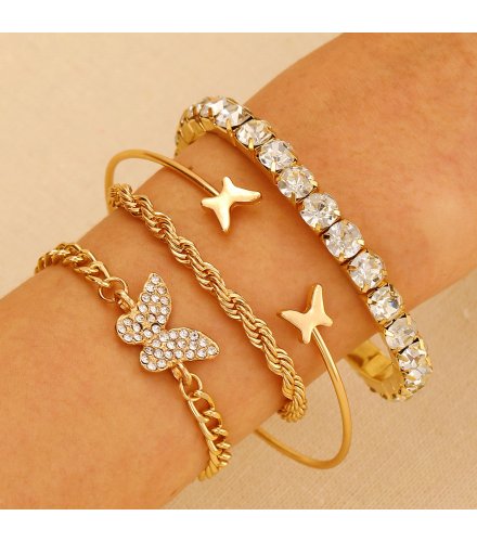 B1032 - Retro Layered Butterfly Bracelet