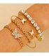 B1032 - Retro Layered Butterfly Bracelet