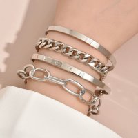 B921 - Punk Style Metal Love Bracelet Set