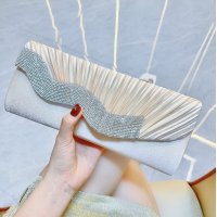 CL1240 - Silk Pleated Diamond Wedding French Clutch