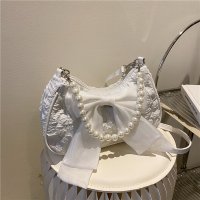 CL1580 - Elegant Pearl Bow Messenger Bag