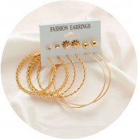 E1187 - Big circle simple set earrings