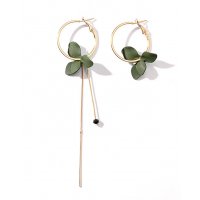 E1197 - Geometric circle tassel earrings
