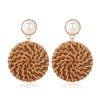 E1226 - Pearl braided earring