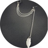 E1340 - Metal leaf leaf tassel earring