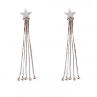 E1376 - Star Drop Long Earrings