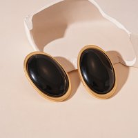 E1639 - Retro Simple Resin Oval Geometric Earrings