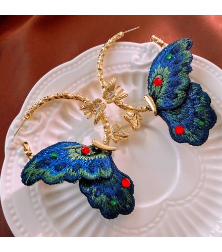 E1644 - Diamond-encrusted Butterfly Earrings