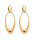 E1646 - Retro Metallic Hollow Oval Earrings