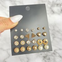 E1647 - Retro Geometric Fashion Earring Set