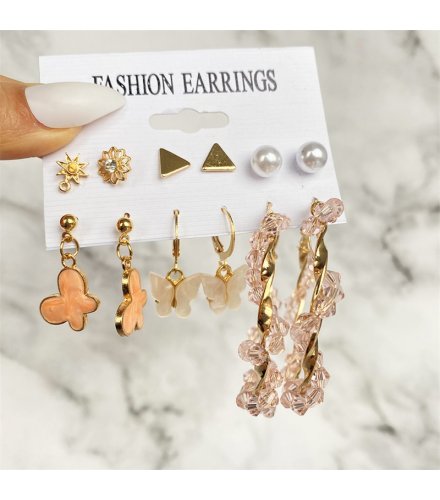 E1648 - Retro Geometric Fashion Earring Set