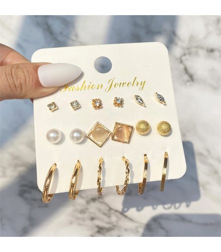 E1650 - Retro Geometric Fashion Earring Set