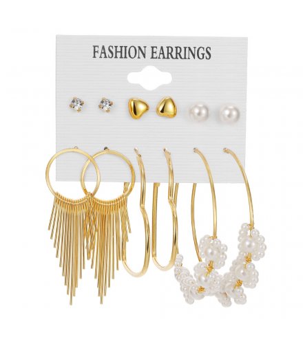 E1652 - Retro Geometric Fashion Earring Set