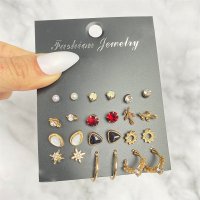 E1653 - Retro Geometric Fashion Earring Set