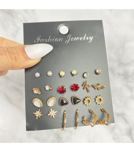 E1653 - Retro Geometric Fashion Earring Set