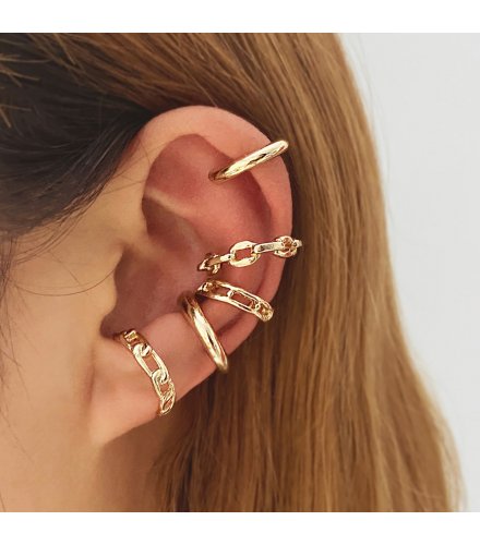 E1659 - Golden Leaf Cut Clip Earrings