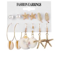 E1661 - Fashion Starfish Tassel Earring Set