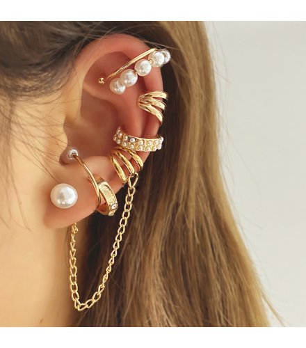 E1662 - Retro Multi-layer Stacked Pearl Earrings