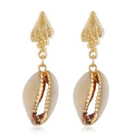 E1664 - Golden Conch Shell Earrings