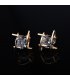 E1666 - Korean Zircon Tic Tac Toe Earrings