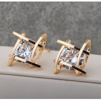 E1666 - Korean Zircon Tic Tac Toe Earrings