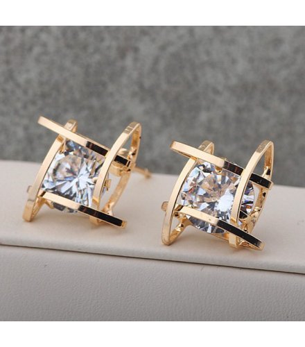 E1666 - Korean Zircon Tic Tac Toe Earrings