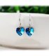 E1668 - Ocean Heart Blue Crystal Earrings