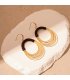 E1690 - Korean Geometric Oval Earrings
