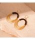 E1690 - Korean Geometric Oval Earrings