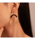 E1690 - Korean Geometric Oval Earrings