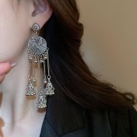 E1694 - Elegant Tassel Drop Indian Earrings