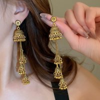 E1695 - Elegant Tassel Drop Indian Earrings