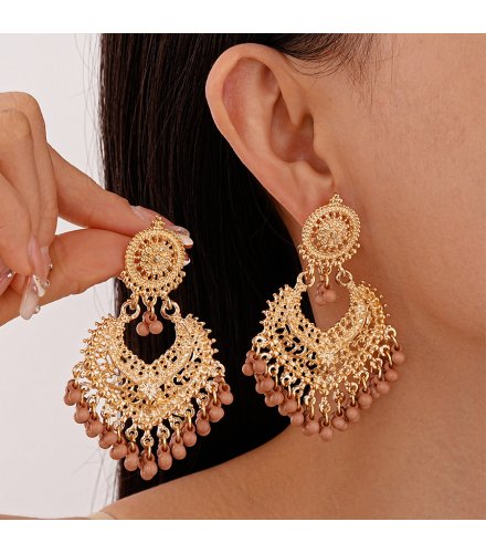 E1699 - Elegant Beaded Tassel Earrings
