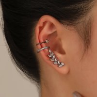 E1705 - Korean Simple Leaf Cuff Earrings