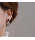 E1725 - Black and White Plaid Earrings 