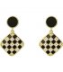 E1725 - Black and White Plaid Earrings 