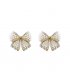 E1726 - Luxury Style Pearl Bow Earrings 