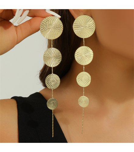 E1731 - Textured Long Tassel Earrings 