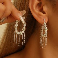 E1734 - Minimalist Style Silver Pearl Earrings