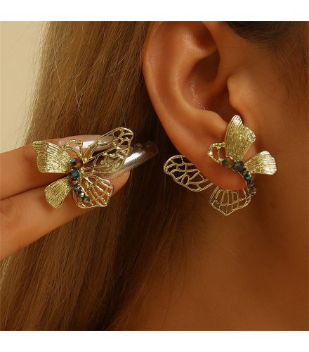 E1735 - Colorful Diamond Butterfly Earrings