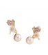 E1739 - Oil-Drip Flower Pearl Pendant Earrings