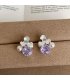 E1743 - Luxury Style zircon Pearl Flower Stud Earrings