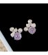 E1743 - Luxury Style zircon Pearl Flower Stud Earrings