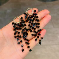 E1750 - Trendy Crystal Tassel Earrings