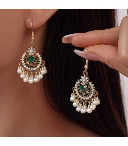 E1751 - Bohemian Diamond Flower Earrings for Women