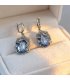E1752 - Blue Gemstone Retro Earrings