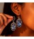 E1752 - Blue Gemstone Retro Earrings